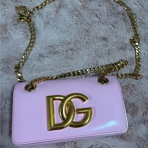 Dolce & Gabbana Pink Crossbody Bag with Gold Chain